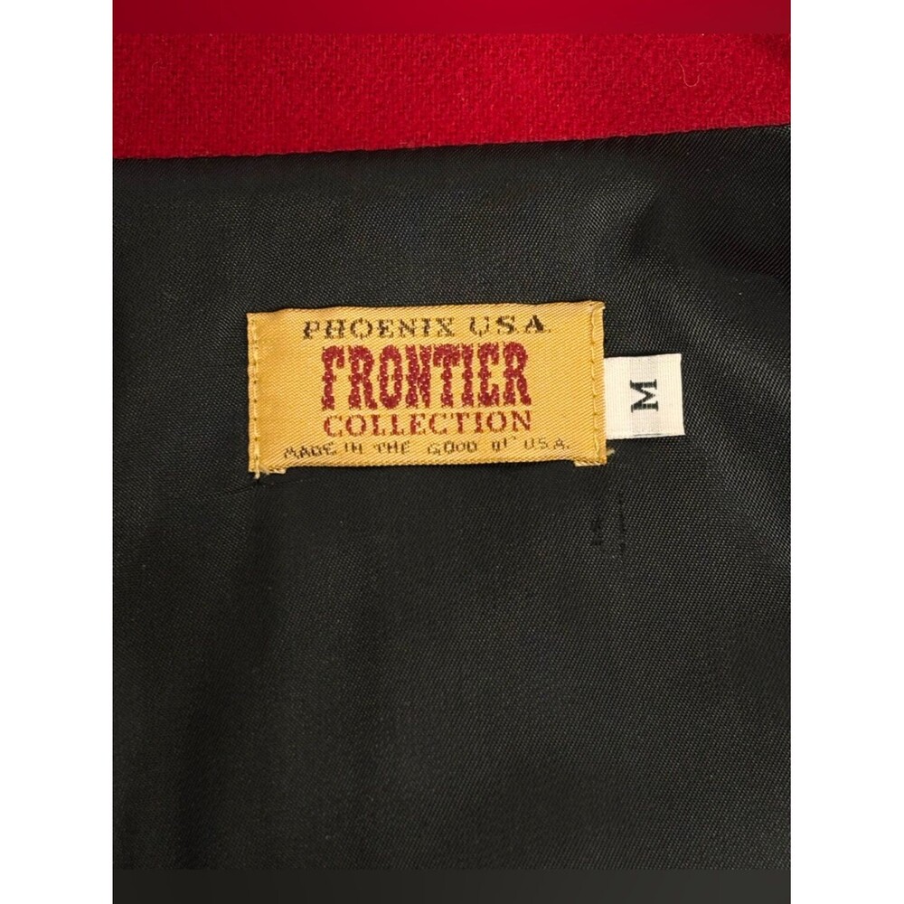 VINTAGE Phoenix USA Frontier Western Leather Fringe Ranch Marching Band Coat M - Picture 8 of 14
